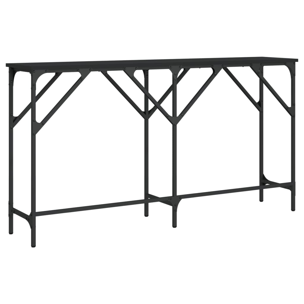 Tavolino Consolle Nero 140x29x75 cm in Legno Multistrato - homemem39
