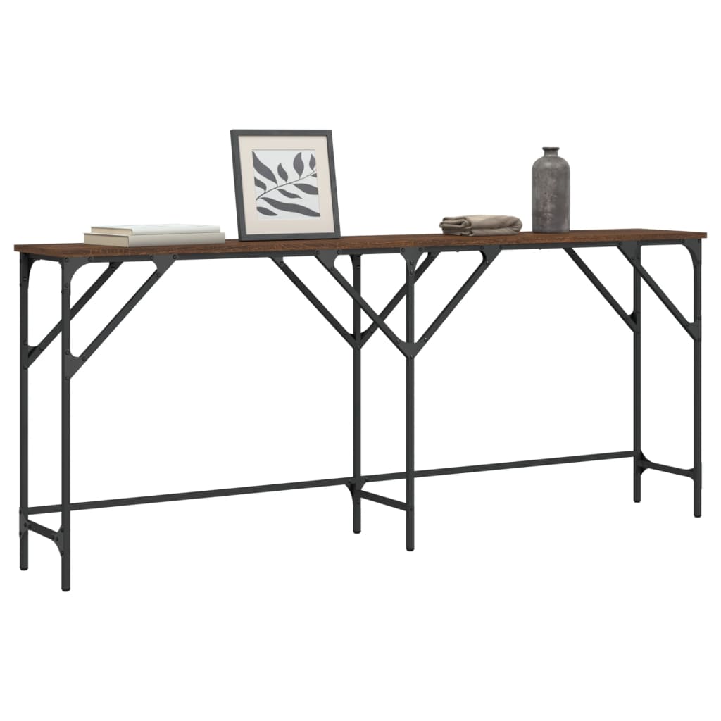 Tavolino Consolle Rovere Marrone 180x29x75 cm Legno Multistrato | homemem39