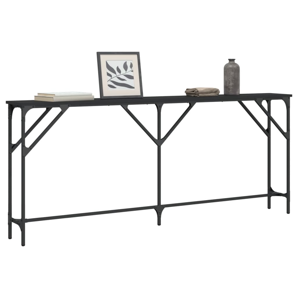 Tavolino Consolle Nero 180x23x75 cm in Legno Multistrato - homemem39