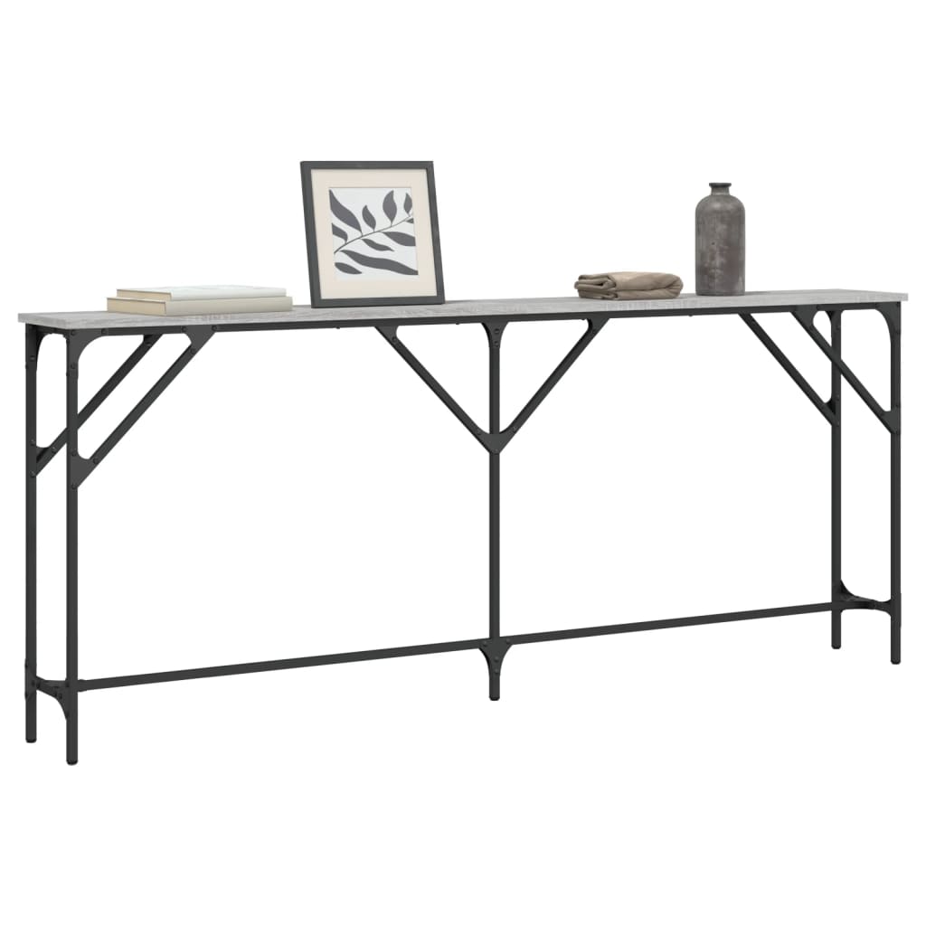 Tavolo Consolle Grigio Sonoma 180x23x75 cm in Legno Multistrato - homemem39
