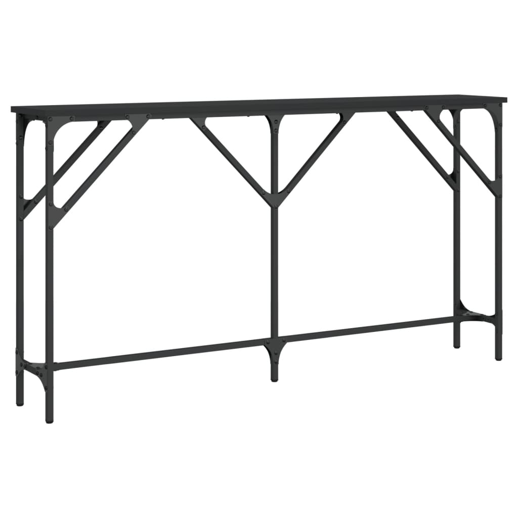 Tavolino Consolle Nero 140x23x75 cm in Legno Multistrato - homemem39