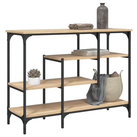 Tavolino Consolle con Ripiani Rovere Sonoma 100x35x75 cm | homemem39