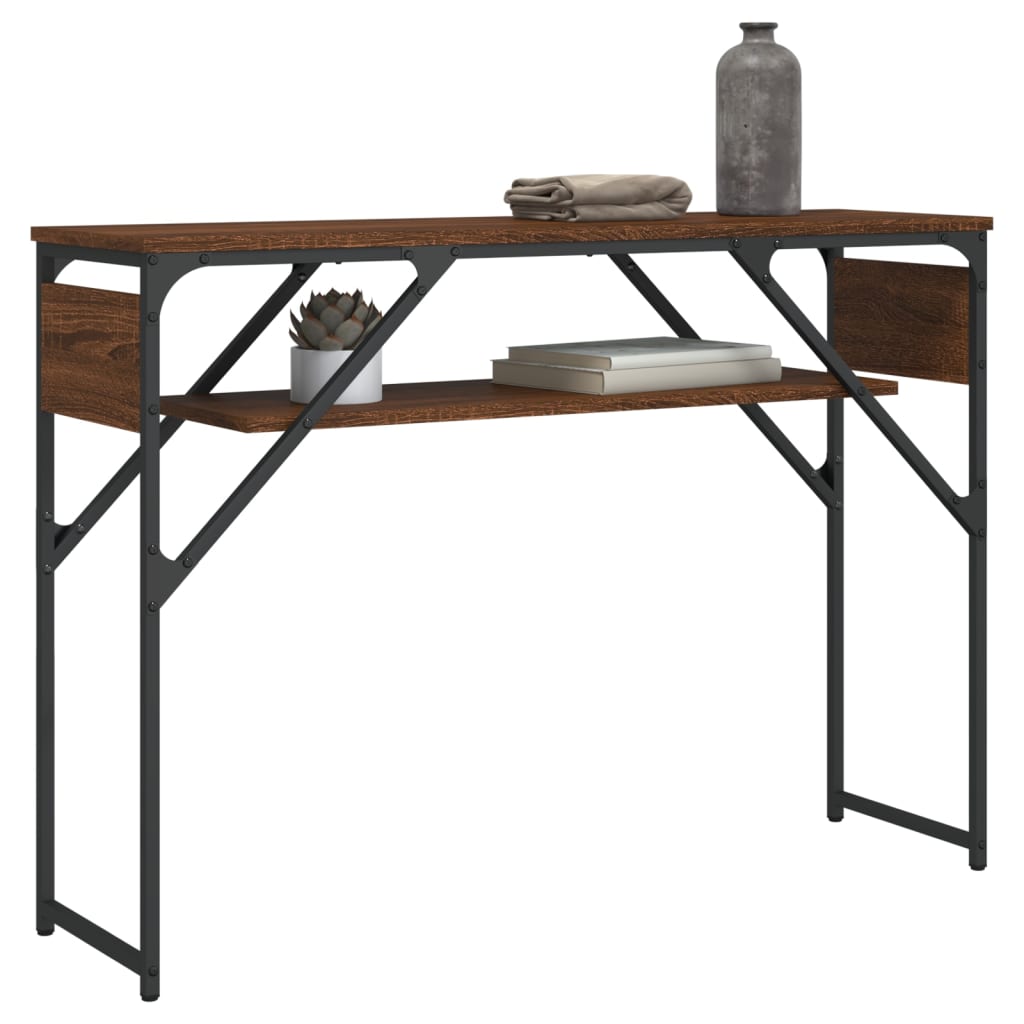 Tavolo Consolle Ripiano Rovere Marrone 105x30x75cm Multistrato | homemem39