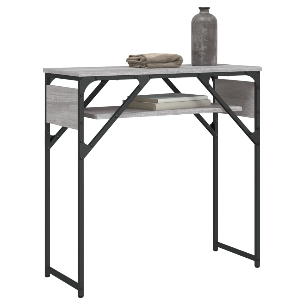 Tavolo Consolle Ripiano Grigio Sonoma 75x30x75cm Multistrato - homemem39