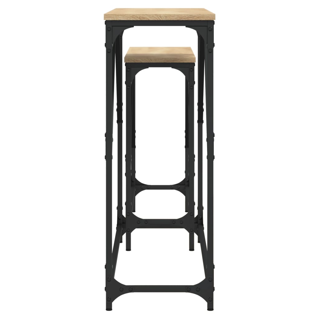 Tavoli Consolle Impilabili 2pz Rovere Sonoma Legno Multistrato - homemem39