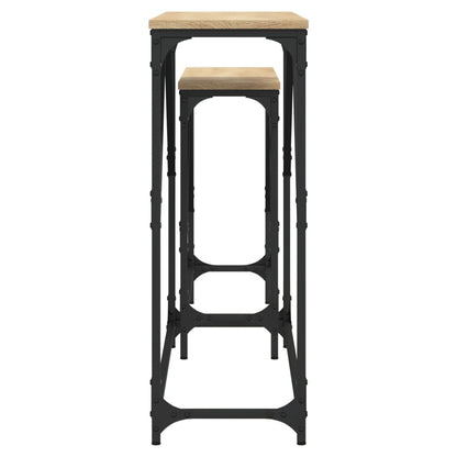 Tavoli Consolle Impilabili 2pz Rovere Sonoma Legno Multistrato - homemem39