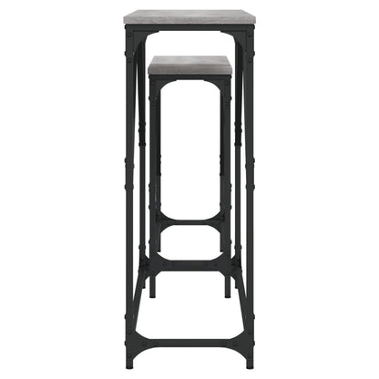 Tavoli Consolle Impilabili 2pz Grigio Sonoma Legno Multistrato - homemem39