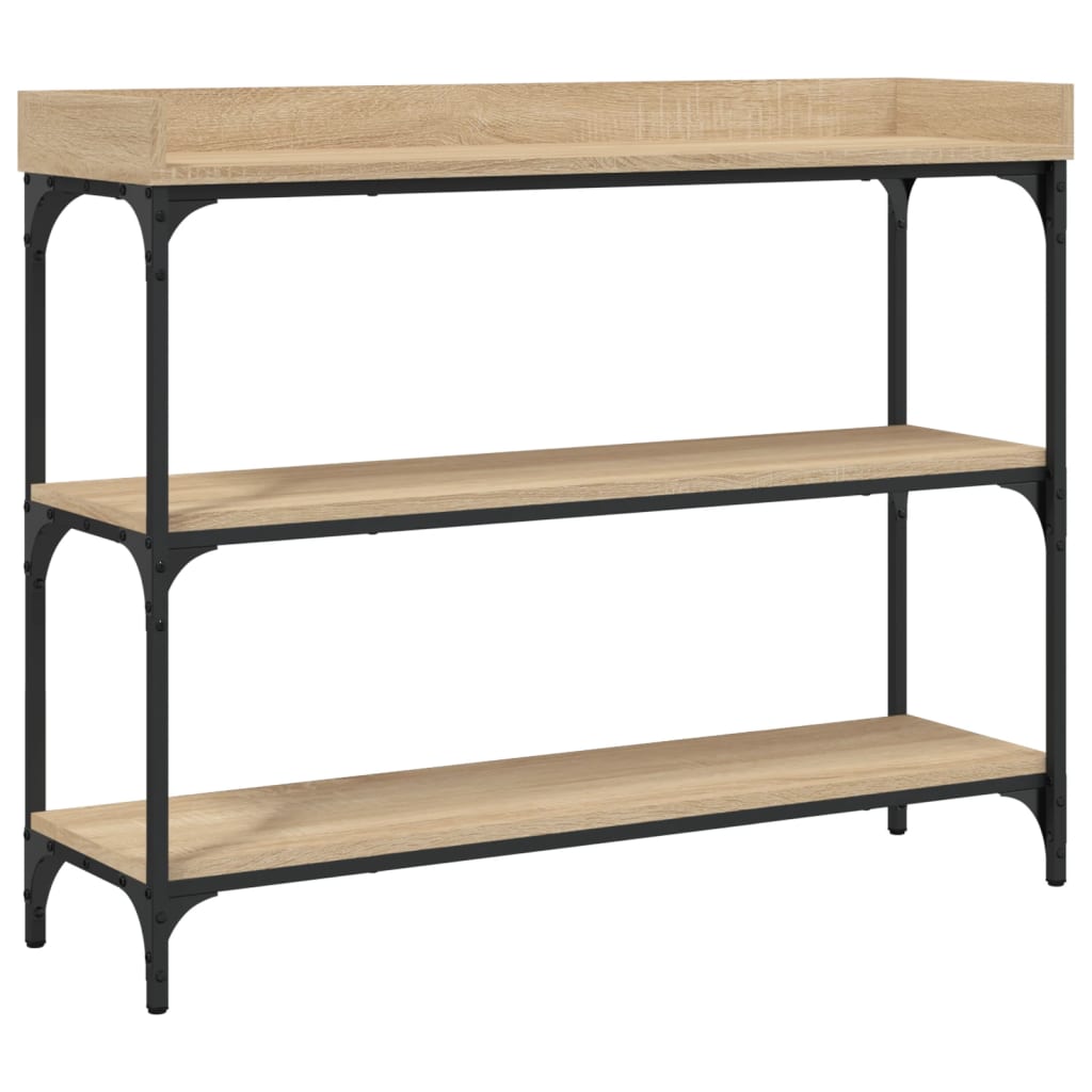 Tavolino Consolle con Ripiani Rovere Sonoma 100x30x80 cm | homemem39