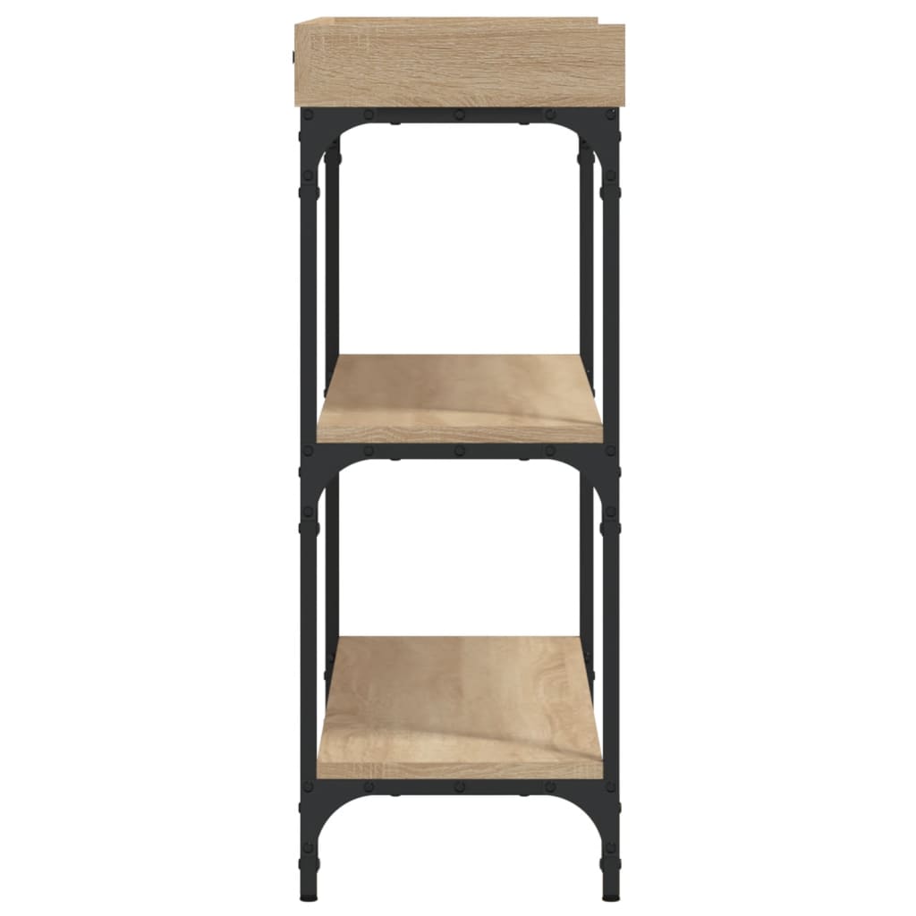 Tavolino Consolle con Ripiani Rovere Sonoma 100x30x80 cm | homemem39