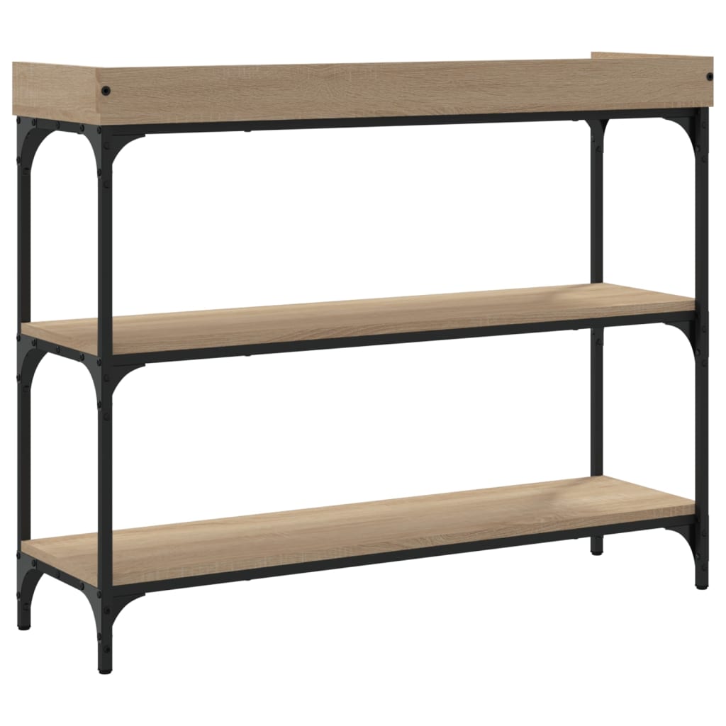 Tavolino Consolle con Ripiani Rovere Sonoma 100x30x80 cm | homemem39