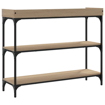 Tavolino Consolle con Ripiani Rovere Sonoma 100x30x80 cm | homemem39
