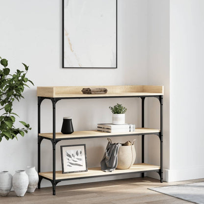 Tavolino Consolle con Ripiani Rovere Sonoma 100x30x80 cm | homemem39