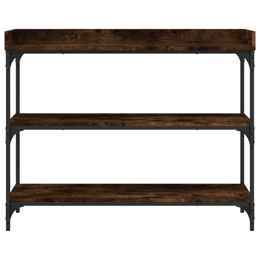 Tavolino Consolle con Ripiani Rovere Fumo 100x30x80 cm - homemem39