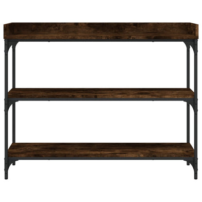 Tavolino Consolle con Ripiani Rovere Fumo 100x30x80 cm - homemem39