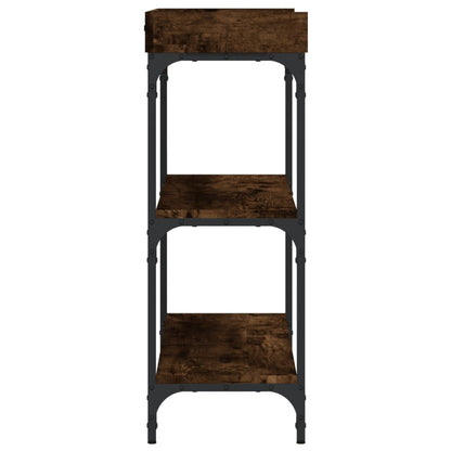 Tavolino Consolle con Ripiani Rovere Fumo 100x30x80 cm - homemem39