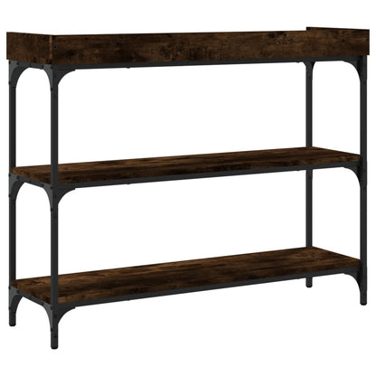 Tavolino Consolle con Ripiani Rovere Fumo 100x30x80 cm - homemem39