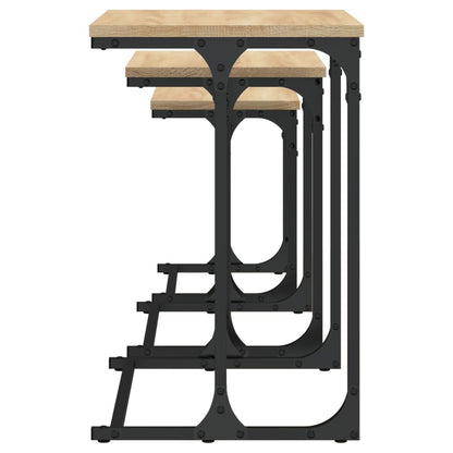 Tavolini Impilabili 3 pz Rovere Sonoma in Legno Multistrato | homemem39