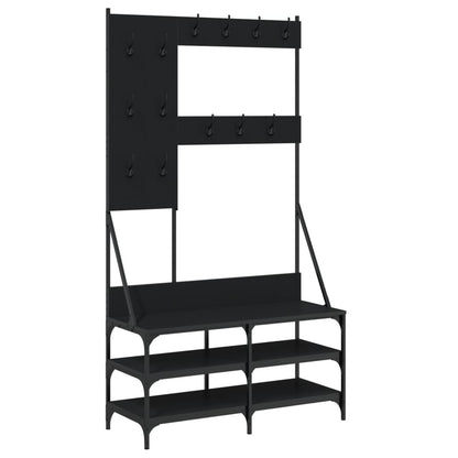 Appendiabiti con Porta Scarpe Nero 100x40x184 cm - homemem39