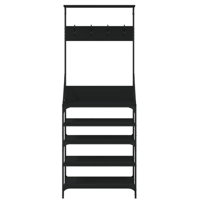 Appendiabiti con Porta Scarpe Nero 70x34x184 cm