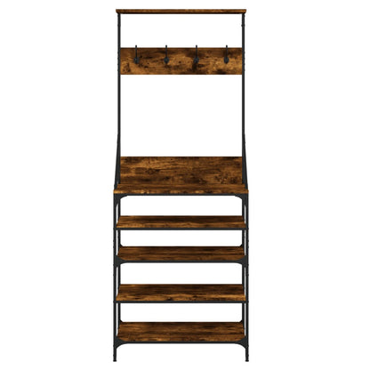 Appendiabiti con Porta Scarpe Rovere Fumo 70x34x184 cm