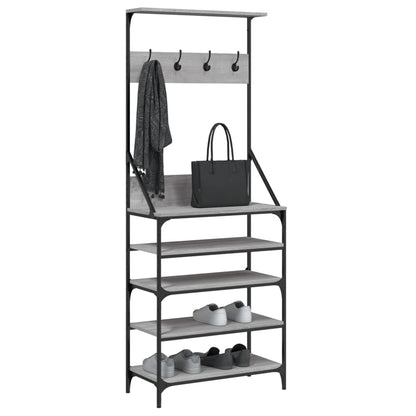Appendiabiti con Porta Scarpe Grigio Sonoma 70x34x184 cm