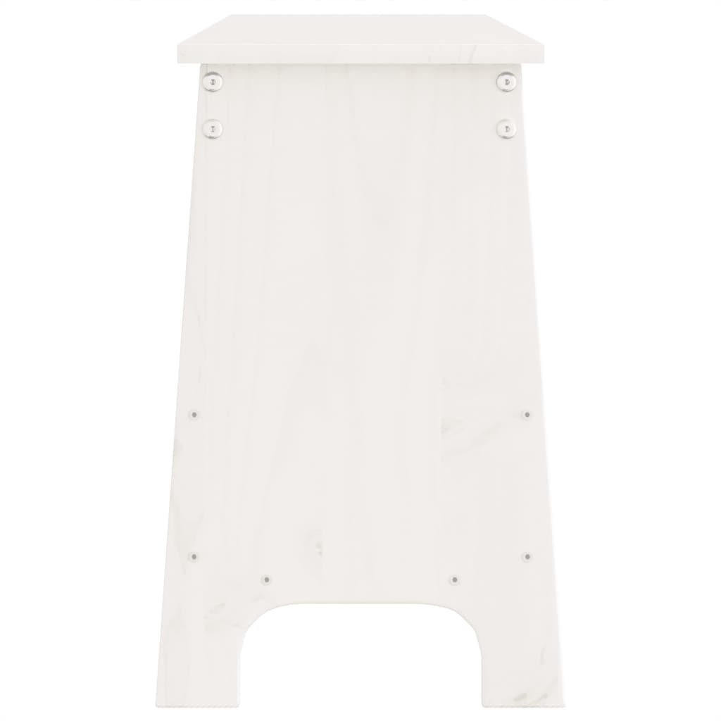 Panca da Ingresso Bianca 160x28x45 cm in Legno Massello di Pino | homemem39