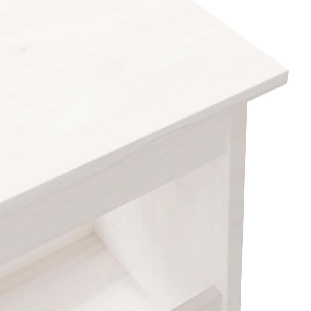 Panca da ingresso bianca 100x28x45 cm in legno massello di pino | homemem39