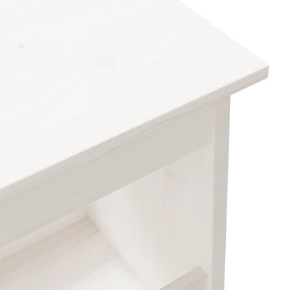 Panca da ingresso bianca 100x28x45 cm in legno massello di pino | homemem39