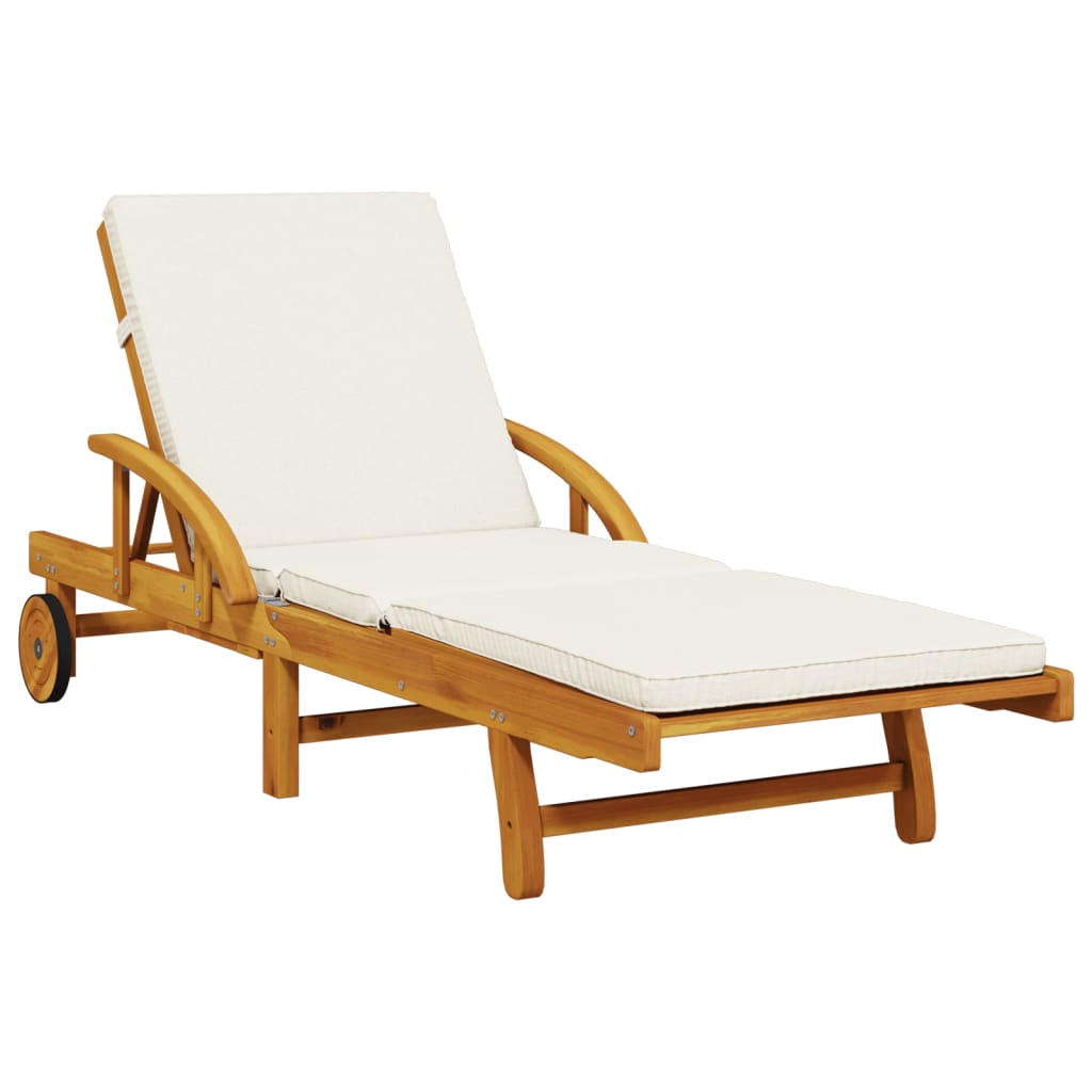 Sunbeds 2 pcs with Cushions 200x68x83 cm Solid Acacia Wood