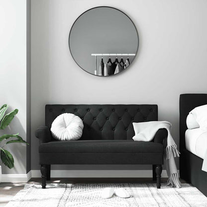 Panca con Schienale Nera 120x62x75,5 cm in Tessuto - homemem39