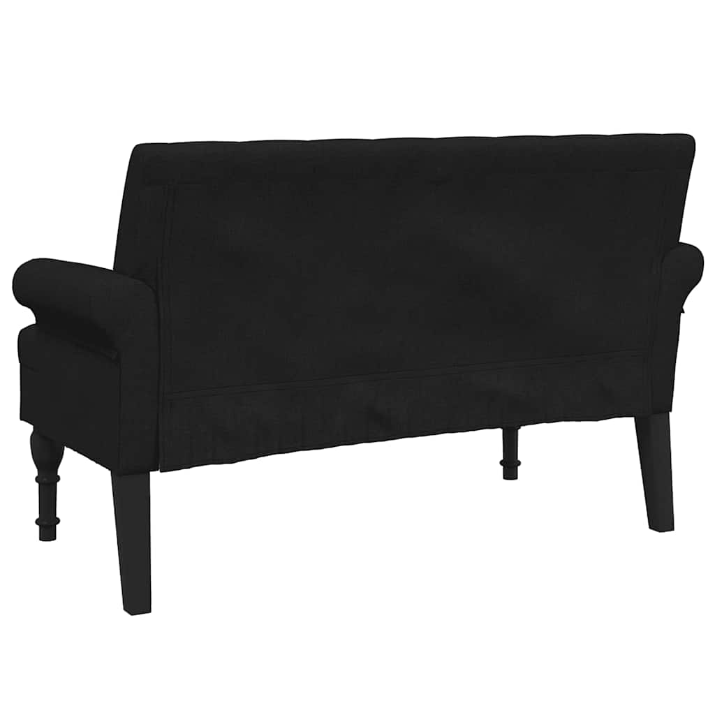 Panca con Schienale Nera 120x62x75,5 cm in Tessuto - homemem39