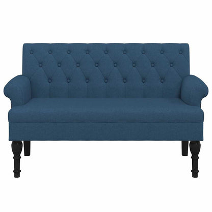 Panca con Schienale Blu 120x62x75,5 cm in Tessuto