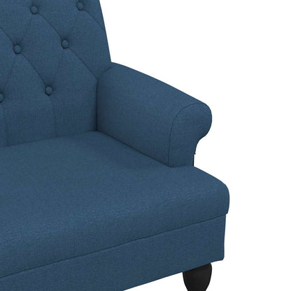 Panca con Schienale Blu 120x62x75,5 cm in Tessuto