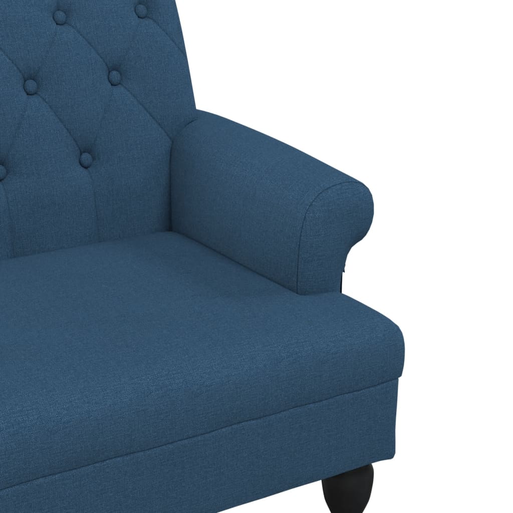 Panca con Schienale Blu 120x62x75,5 cm in Tessuto - homemem39