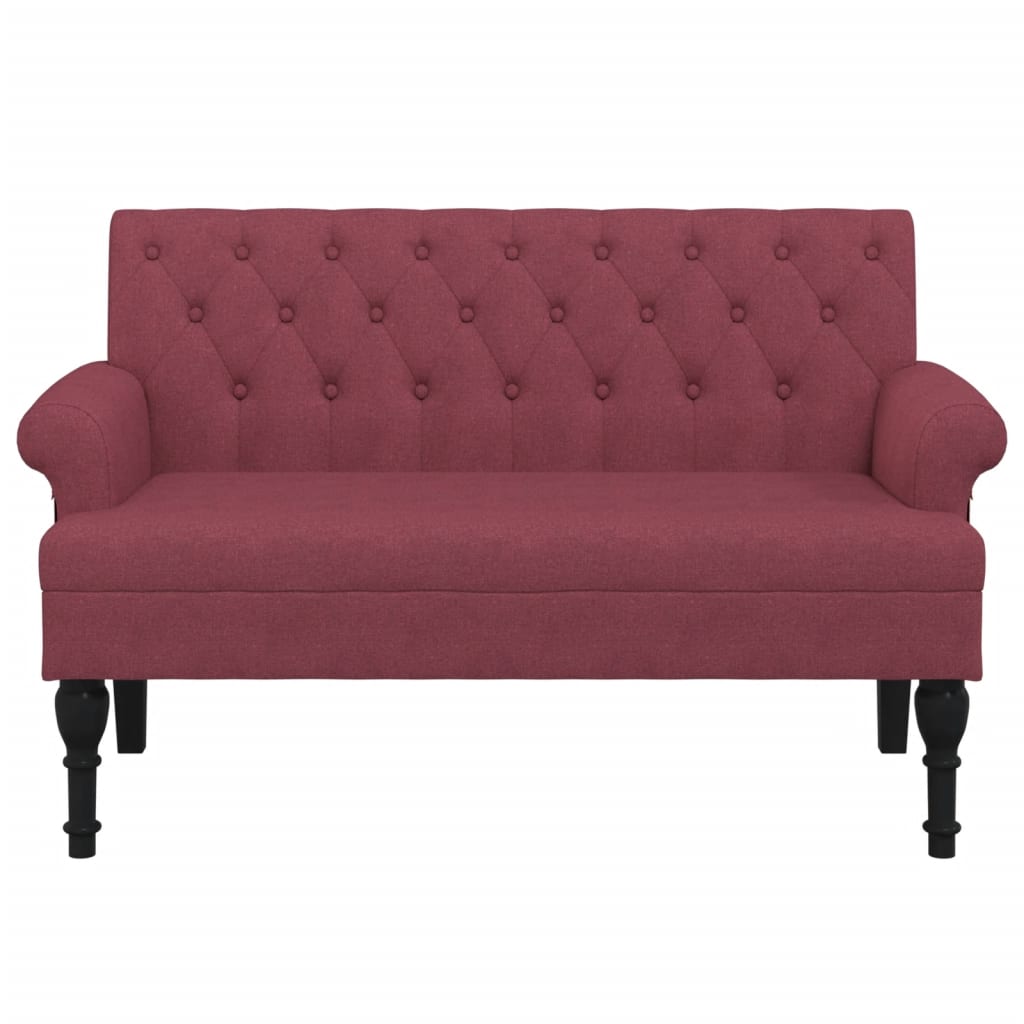 Panca con Schienale Rosso Vino 120x62x75,5 cm in Tessuto - homemem39