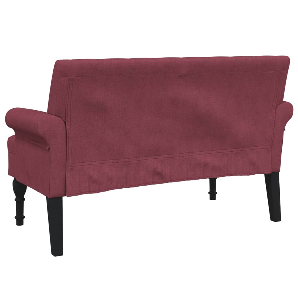 Panca con Schienale Rosso Vino 120x62x75,5 cm in Tessuto - homemem39