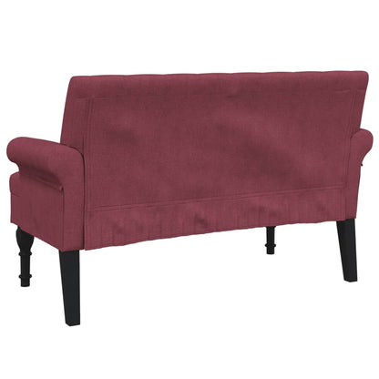 Panca con Schienale Rosso Vino 120x62x75,5 cm in Tessuto - homemem39