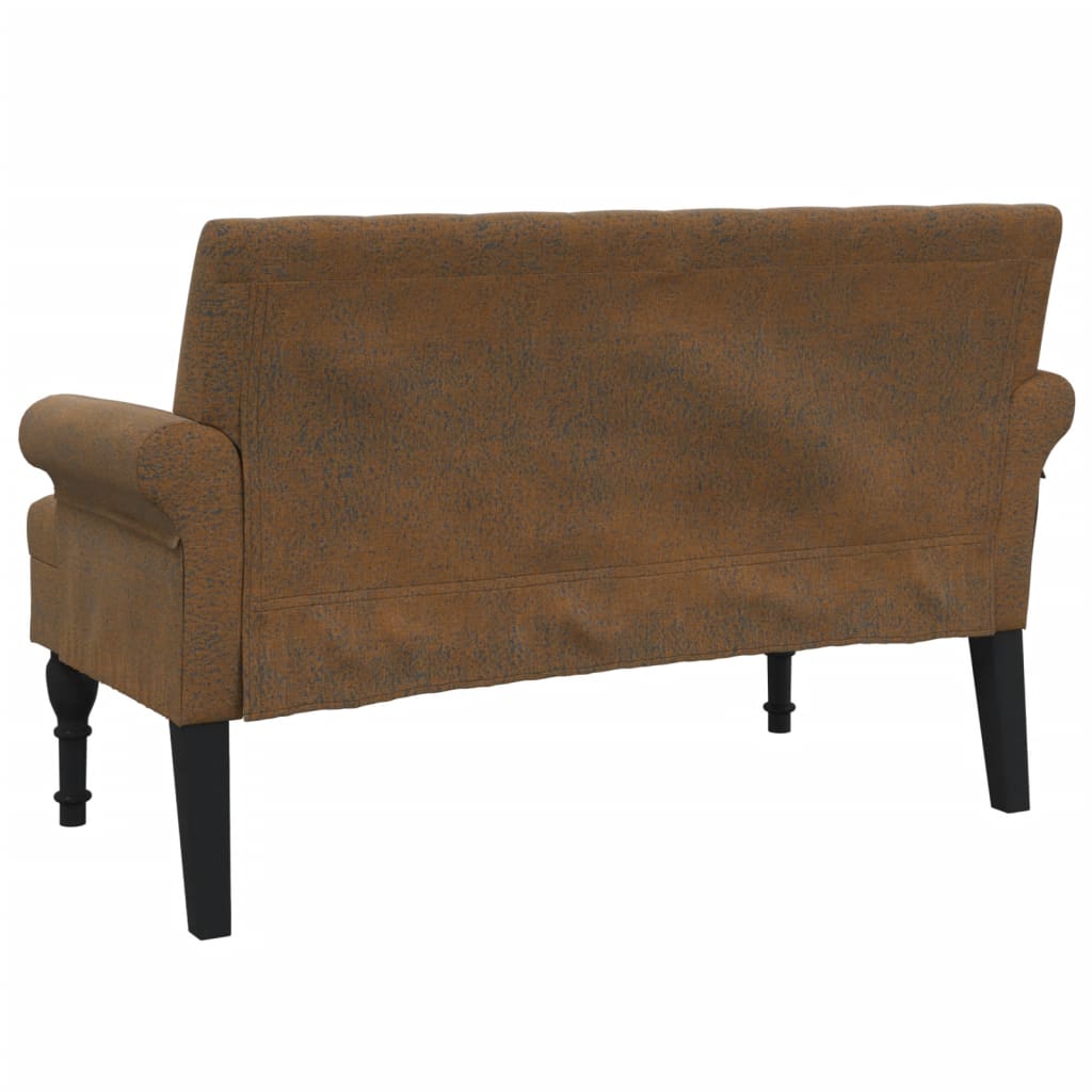 Panca con Schienale Marrone 120x62x75,5 cm in Scamosciato - homemem39