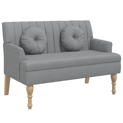 Panca con Cuscini Grigio Chiaro 113x64,5x75,5 cm in Tessuto - homemem39
