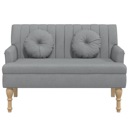 Panca con Cuscini Grigio Chiaro 113x64,5x75,5 cm in Tessuto - homemem39