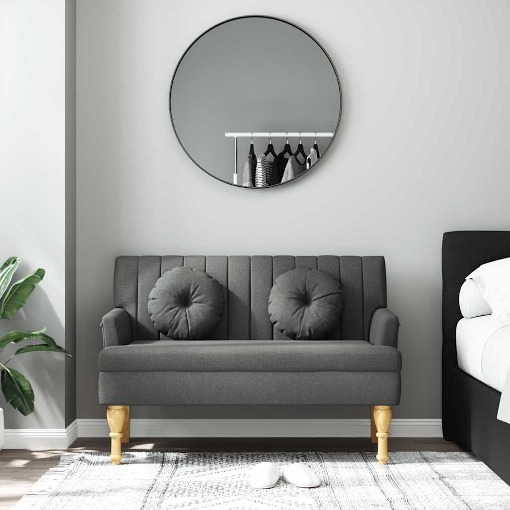 Panca con Cuscini Grigio Scuro 113x64,5x75,5 cm in Tessuto - homemem39