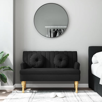 Panca con Cuscini Nera 113x64,5x75,5 cm in Tessuto - homemem39