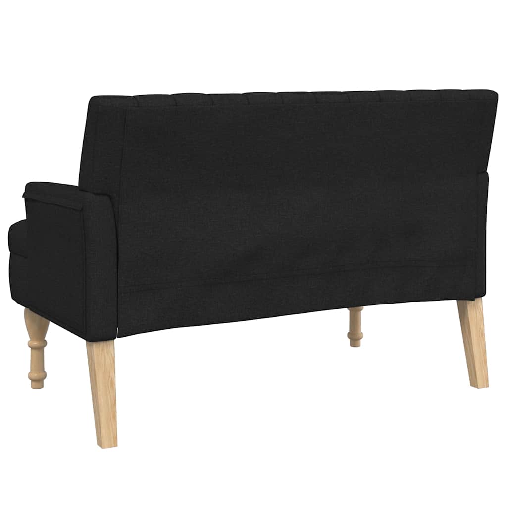 Panca con Cuscini Nera 113x64,5x75,5 cm in Tessuto - homemem39