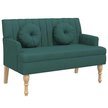 Panca con Cuscini Verde Scuro 113x64,5x75,5 cm in Tessuto - homemem39