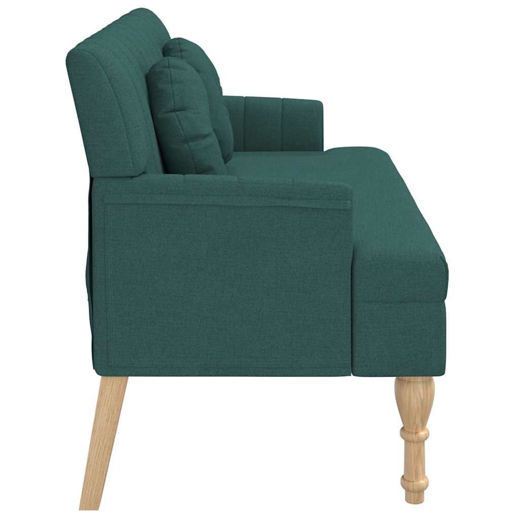 Panca con Cuscini Verde Scuro 113x64,5x75,5 cm in Tessuto - homemem39