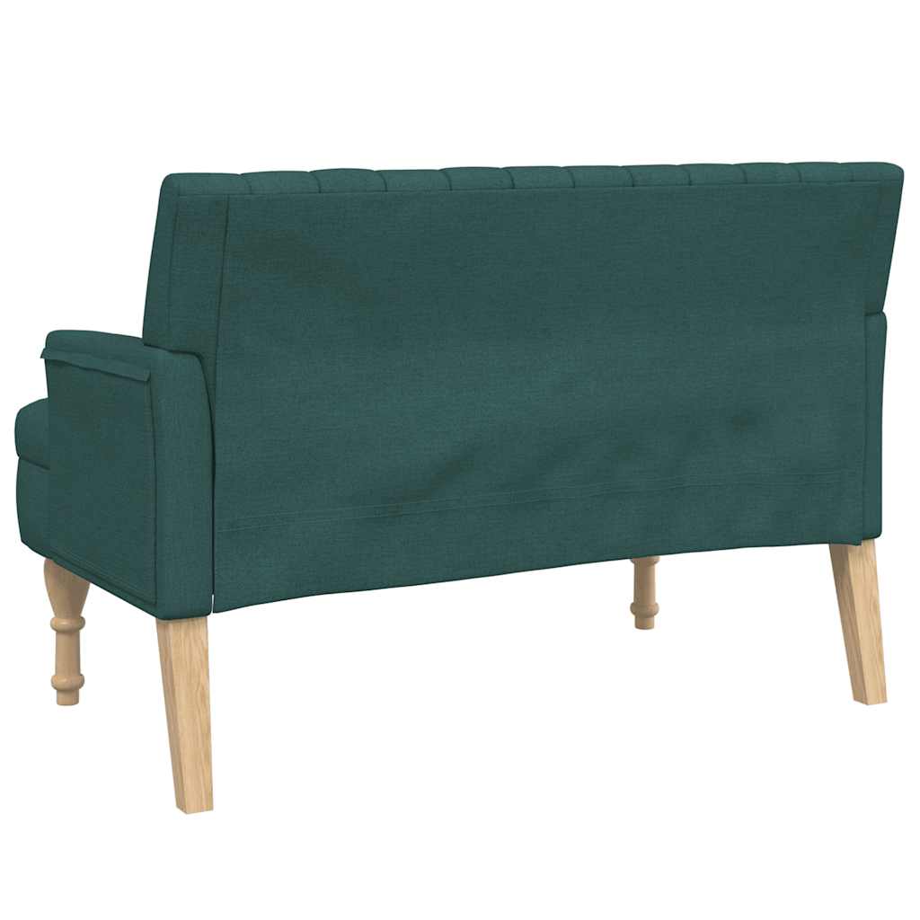 Panca con Cuscini Verde Scuro 113x64,5x75,5 cm in Tessuto - homemem39