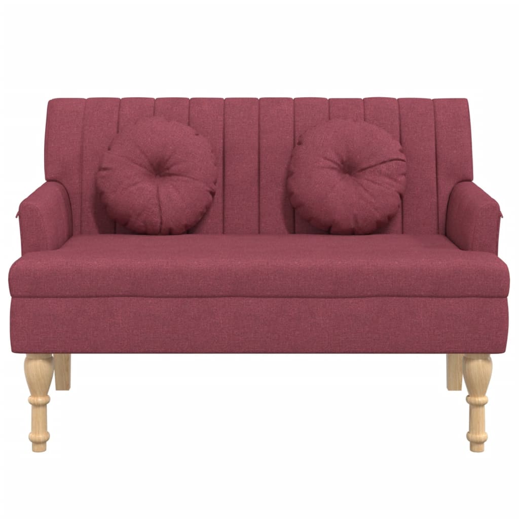 Panca con Cuscini Rosso Vino 113x64,5x75,5 cm in Tessuto - homemem39