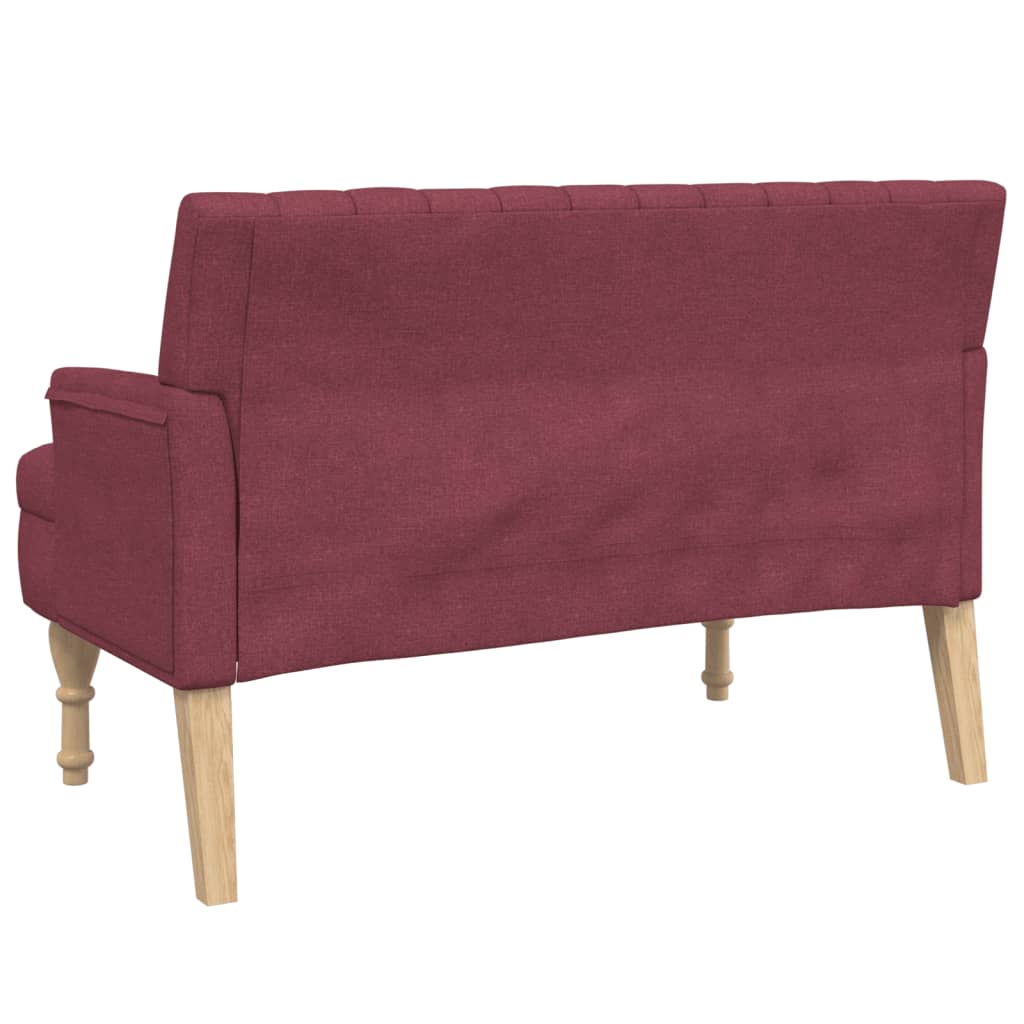 Panca con Cuscini Rosso Vino 113x64,5x75,5 cm in Tessuto - homemem39
