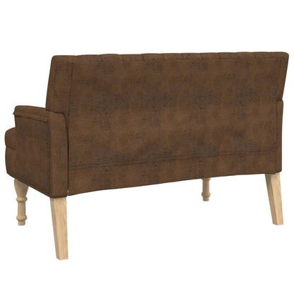Panca con Cuscini Marrone 113x64,5x75,5 cm in Scamosciato - homemem39