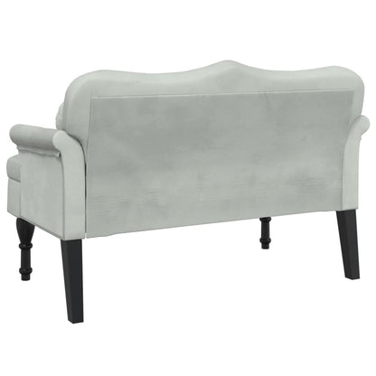 Panca con Cuscini Grigio Chiaro 120,5x65x75 cm in Velluto - homemem39